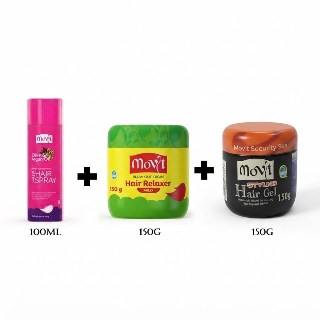 Movit Set of Styling Gel, Blow Out & Sheen Olive Oil Spray