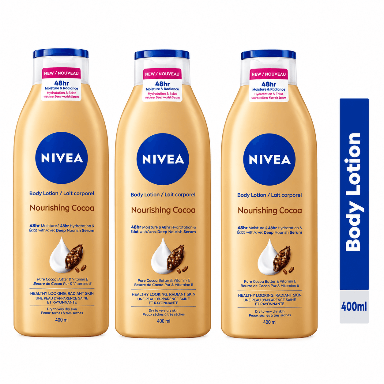 NIVEA DoShakara Pack - Nourishing Cocoa Body Lotion - 400ml (Pack Of 3)