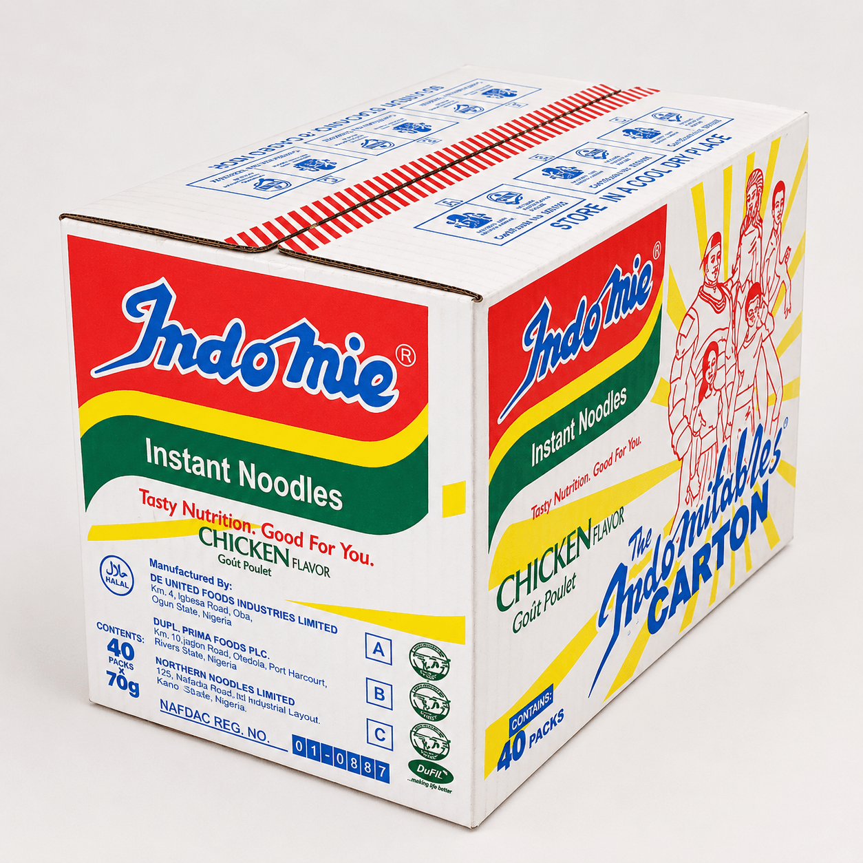 Indomie Chicken Flavour Carton (40 x 70g) — by Indomie — Pasta Noodles from NG — Afrizonemart