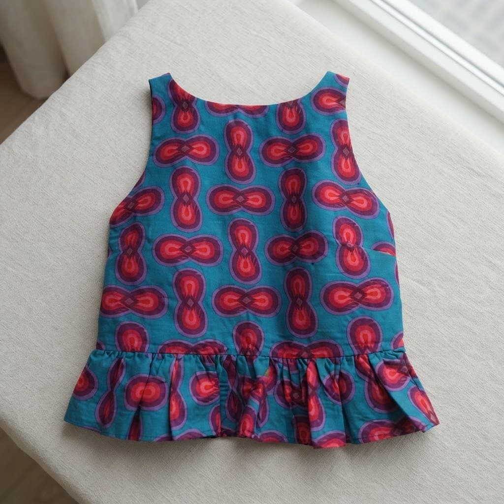 Cynthia Peplum Top in Blue Reptilian