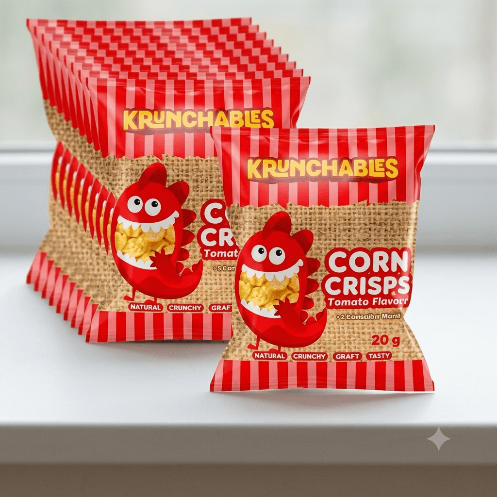 Sumz, Krunchable Corn Tomato Crisps Pack - 24pcs x 20g