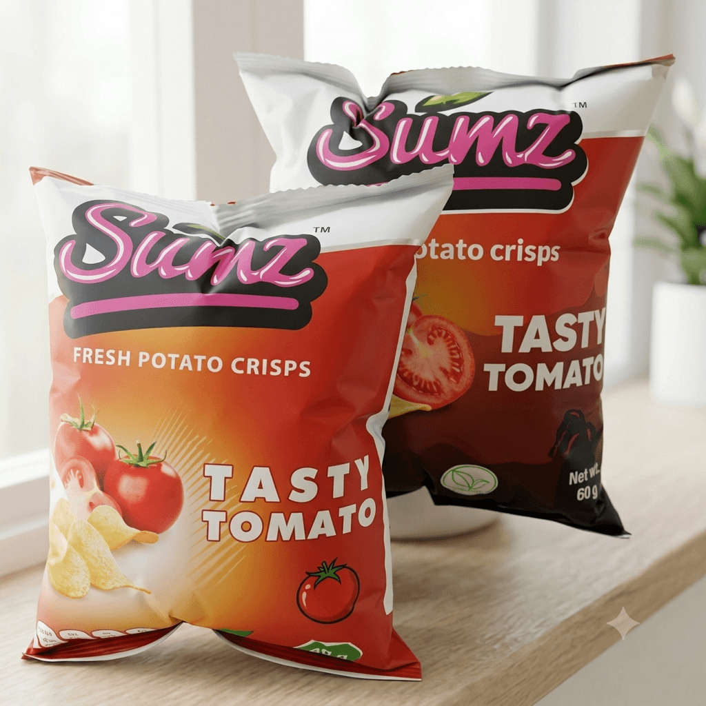 Sumz, Fresh Potato Crisps Snack Tasty Tomato - 60g