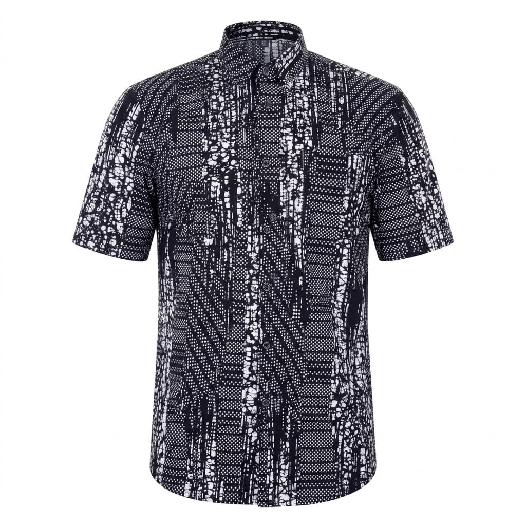 Davis Black African Print Shirt