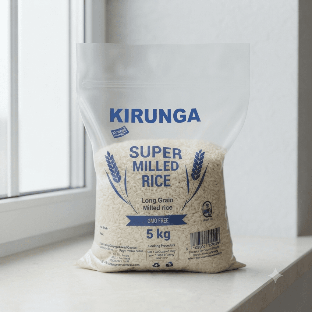 Kirunga, Uganda Super Rice - 5kg — by Kirunga Group Limited — food-agriculture-grains products from UG — Afrizonemart