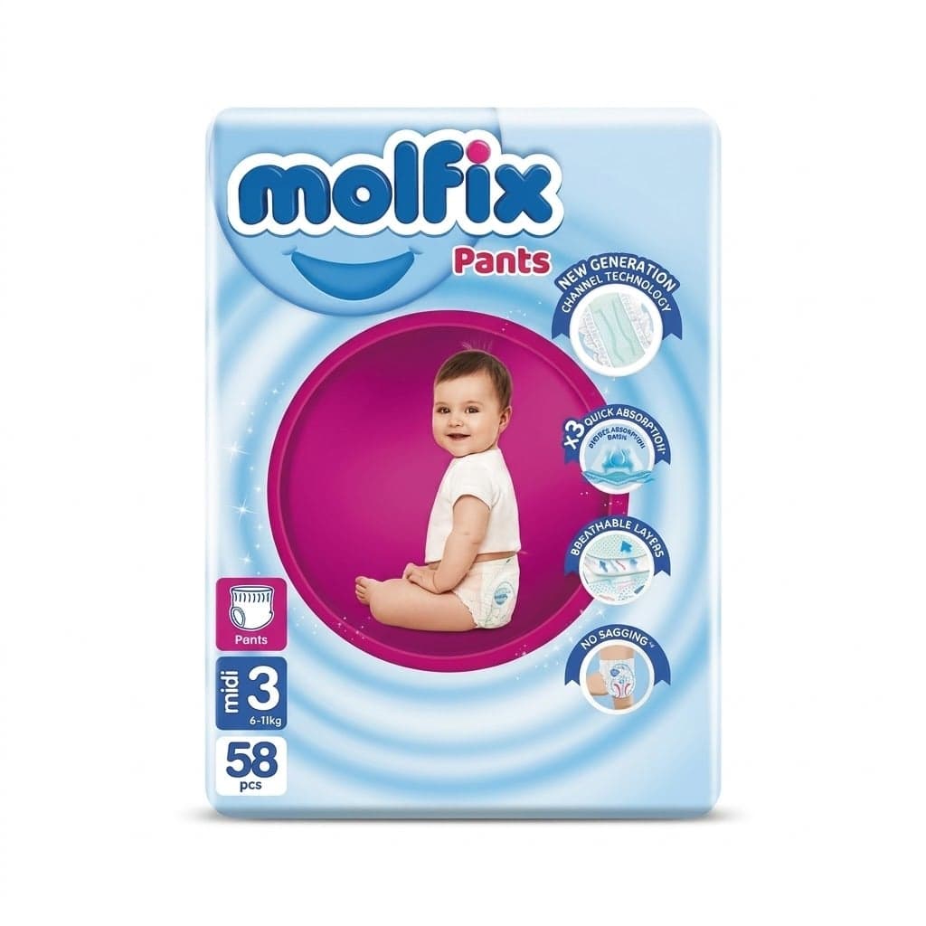 Molfix Baby Diapers Size 3 (58 count)