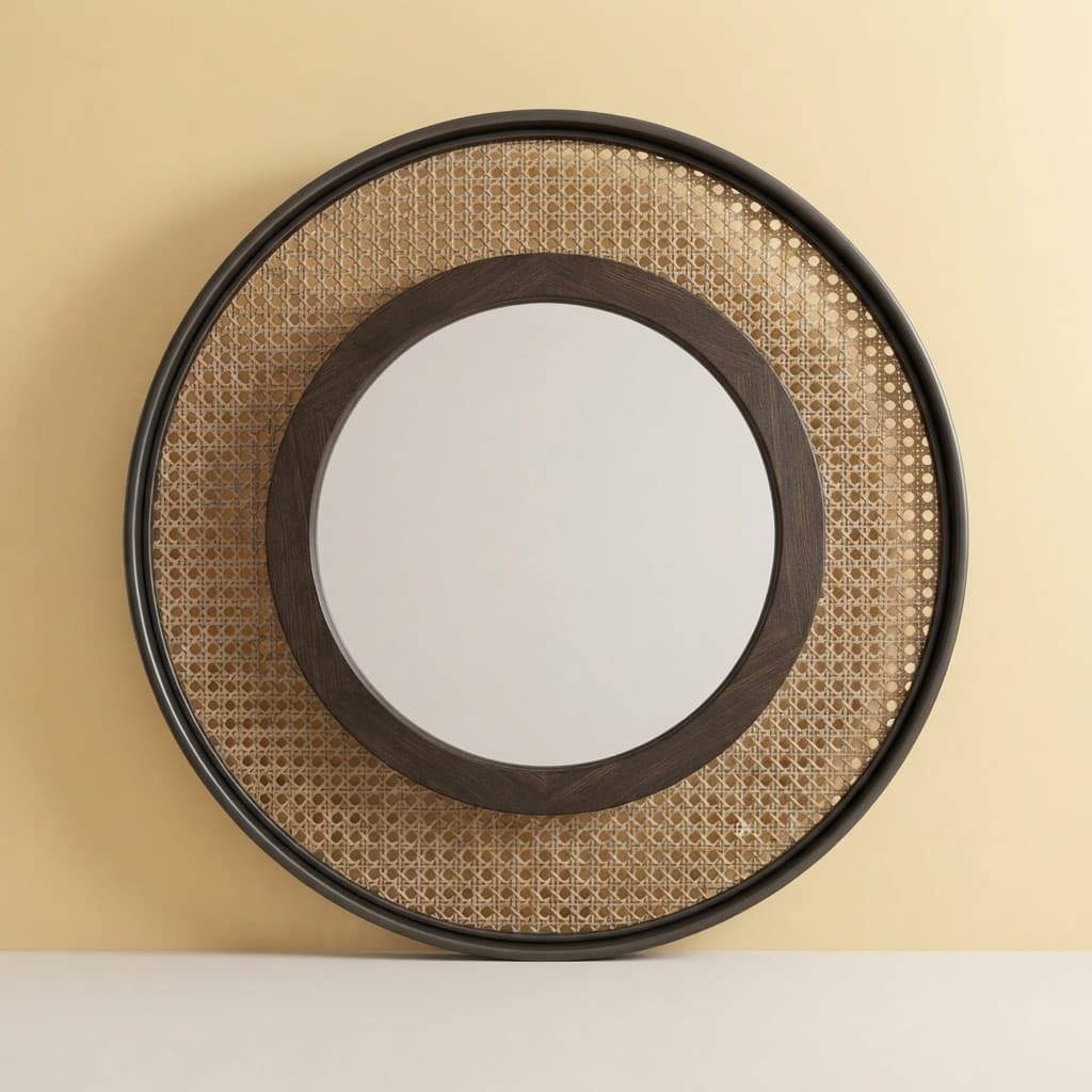 Malawi Round Mirror Black