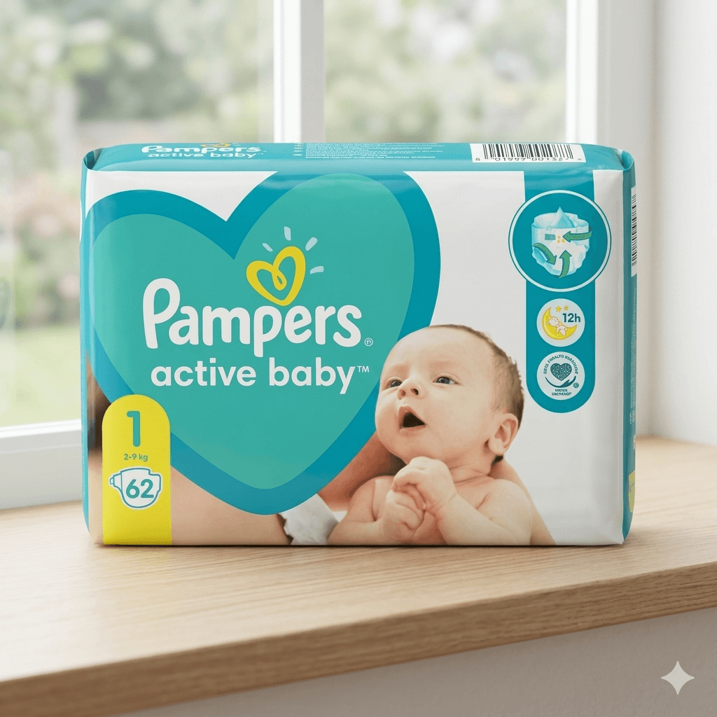 Pampers Active Baby Newborn Size 1 (62 count) — by Pampers — Diapers from NG — Afrizonemart