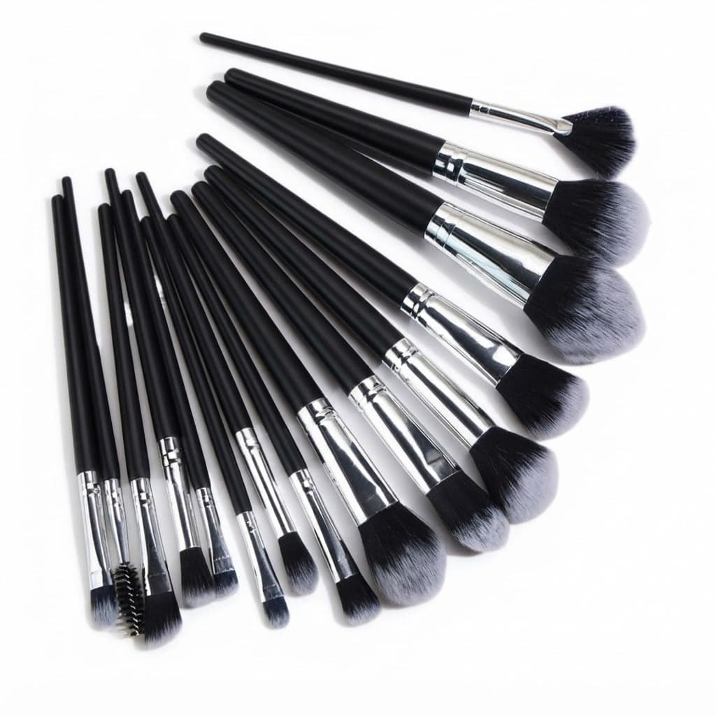 15-Piece Makeup Brush Set - Black — by Evercart — beauty-wellness-makeup-tools products from ZM — Afrizonemart
