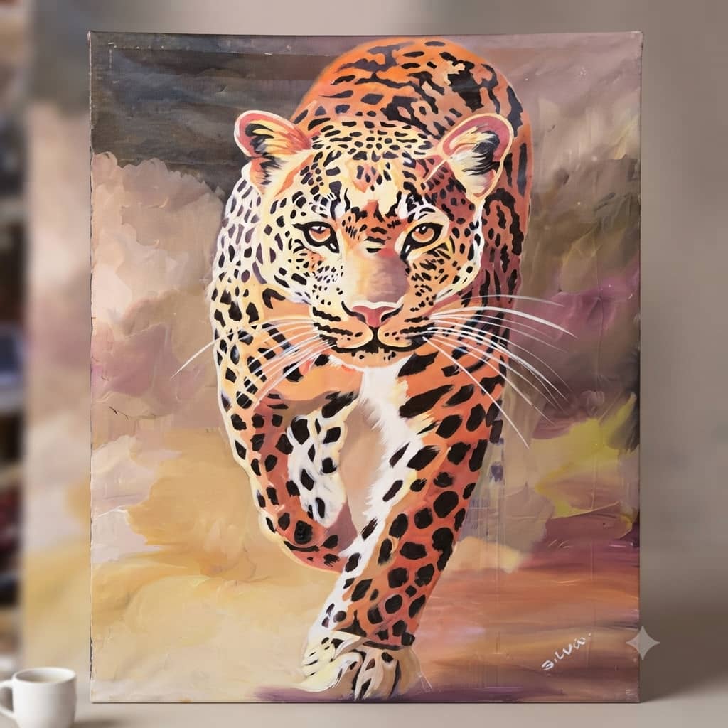 Original Leopard Gaze Acrylic Painting