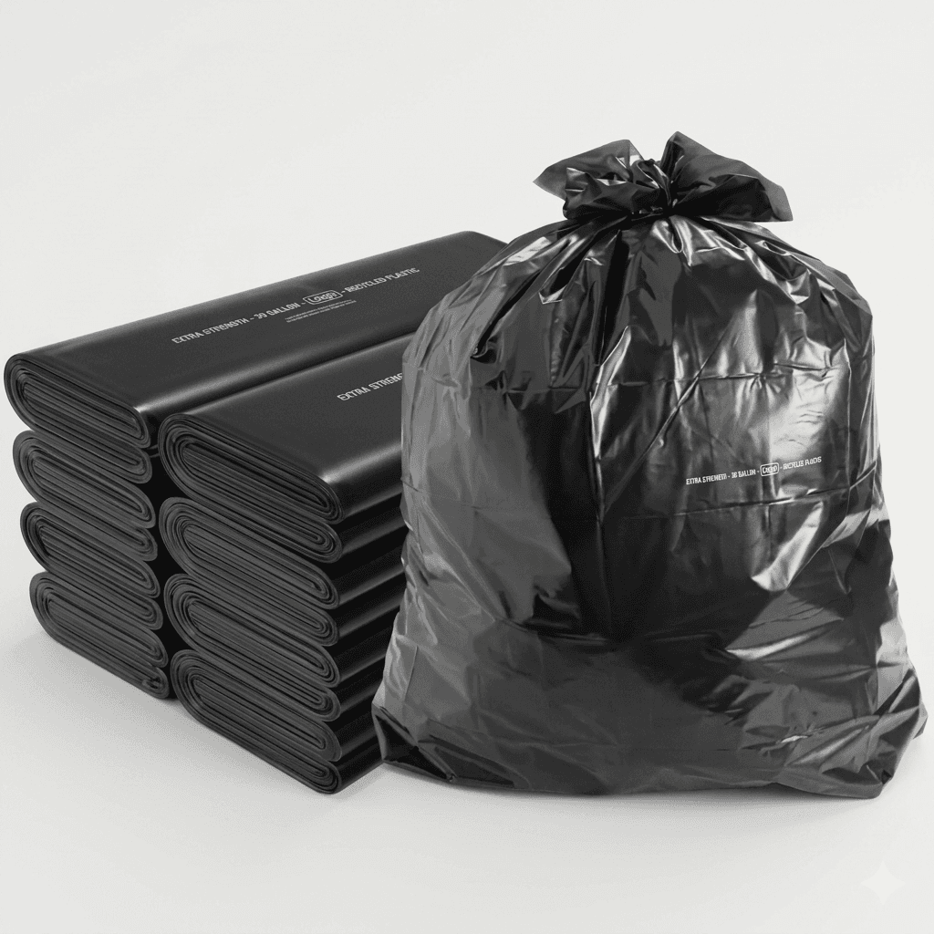Black Trash Bags Heavy Duty 50pcs