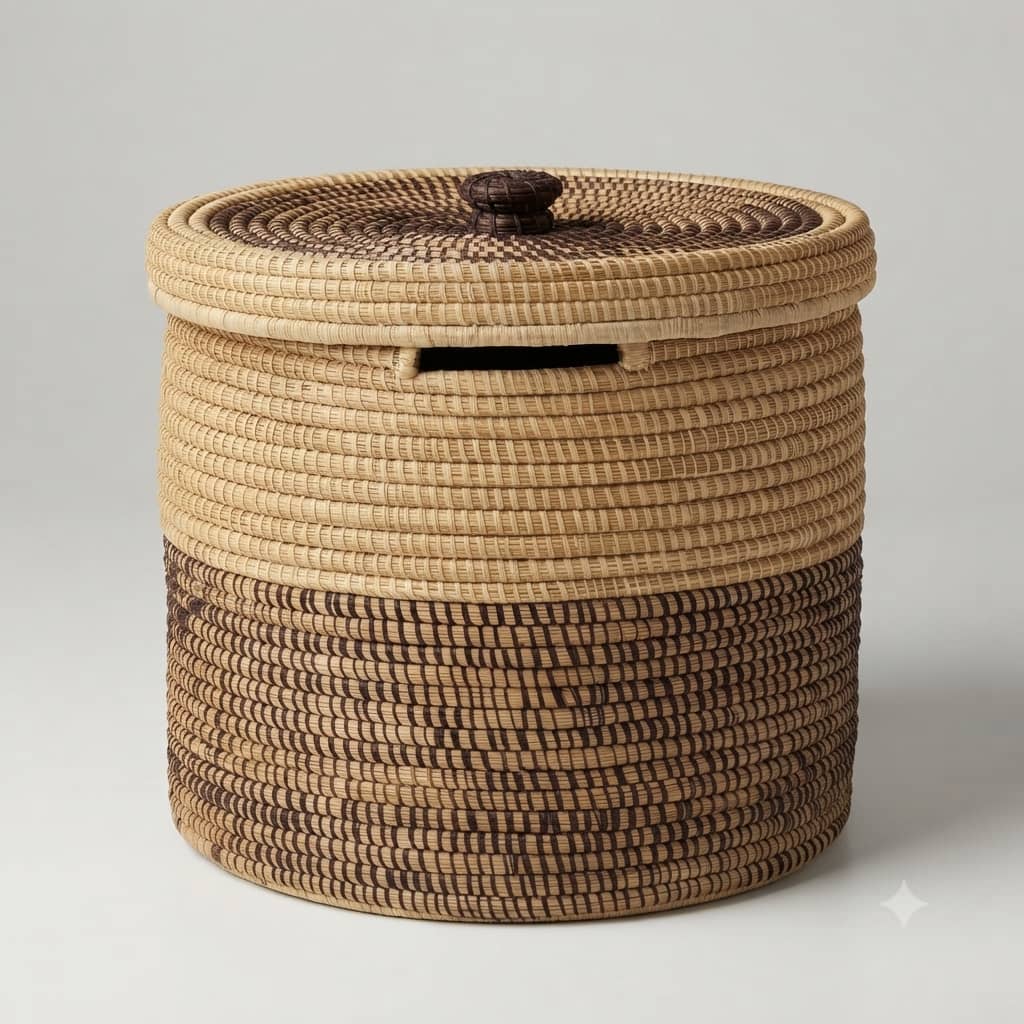 Kasese Two-Tone Storage Basket — by Ugandan Crafts — lifestyle-storage-baskets products from UG — Afrizonemart