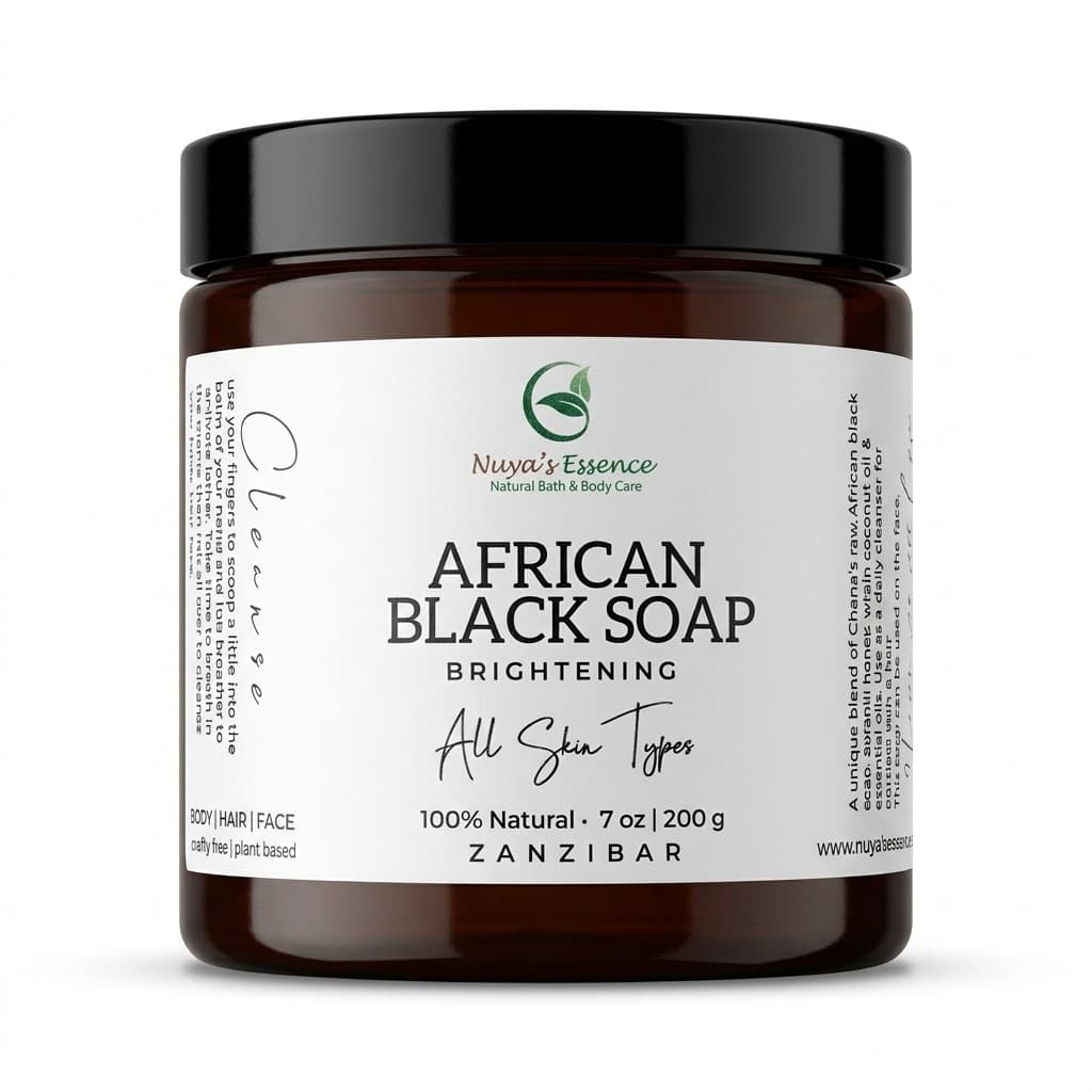 African Black Soap (All skin types) — by Nuya's Essence Zanzibar — cleansers products from TZ — Afrizonemart