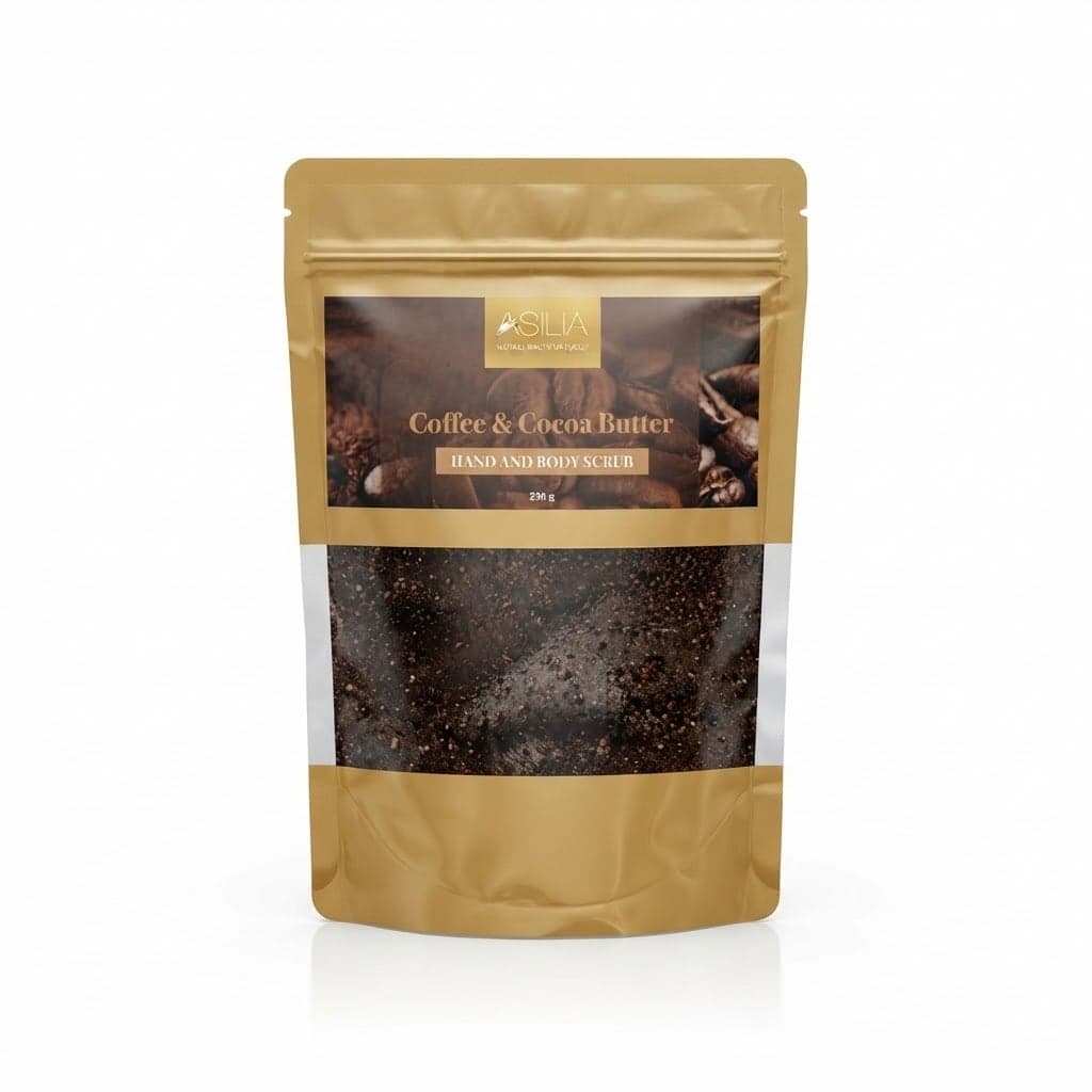 Asilia, Coffee and Cocoa Butter Hand and Body Scrub - 230g — by ASILIA Beauty — coffee-cocoa-scrubs products from UG — Afrizonemart