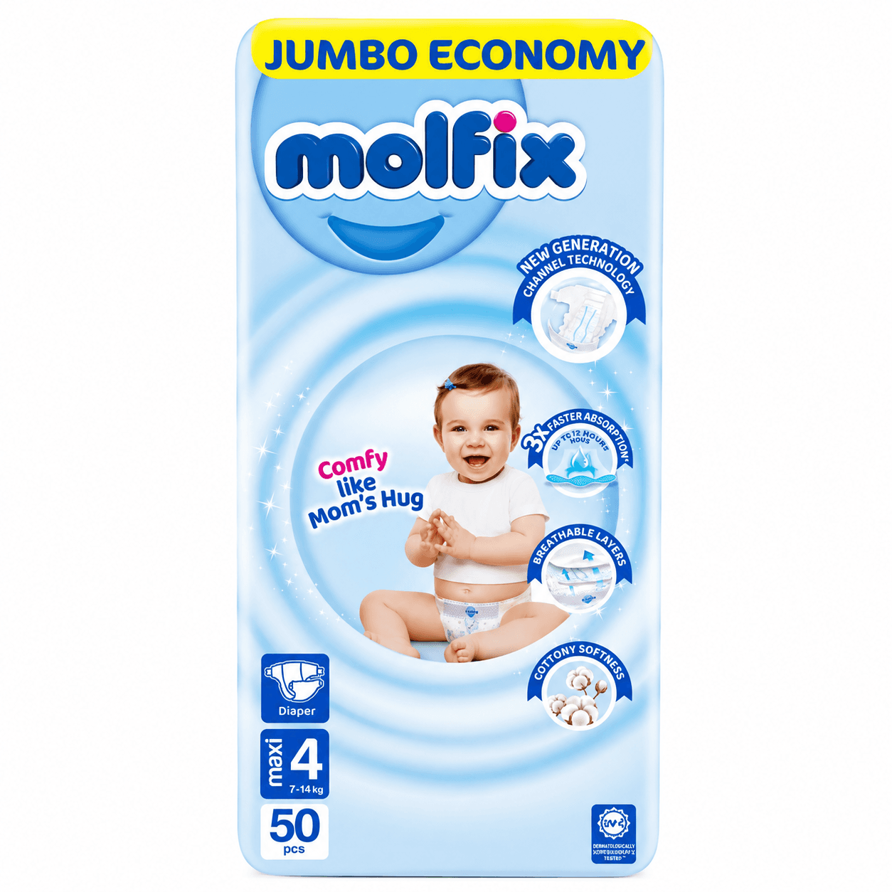 Molfix Diapers Maxi Size 4 (50 count) — by Molfix — Diapers from NG — Afrizonemart